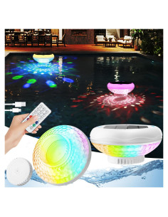 Luces Flotantes para Piscina QOLNBY 2 Paquete IP68 2600mAh