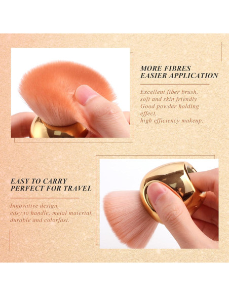 Juego de 2 Brochas de Maquillaje Kabuki Oneleaf Doradas