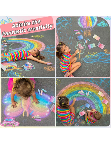 90 Tizas de Acera UZLU Jumbo Multicolor Lavables 2,38 kg