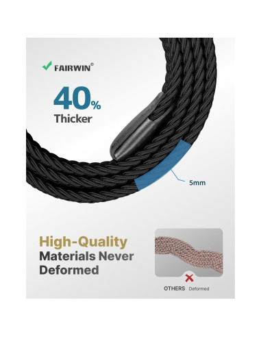 Cinturón de Golf Elástico Fairwin para Hombre 3.49 cm Negro