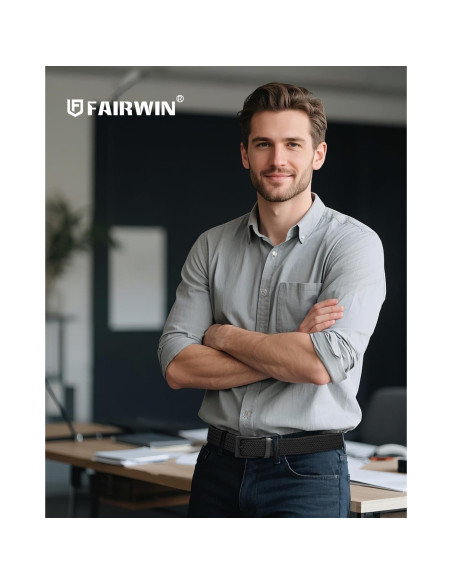 Cinturón de Golf Elástico Fairwin para Hombre 3.49 cm Negro