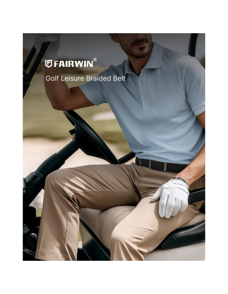 Cinturón de Golf Elástico Fairwin para Hombre 3.49 cm Negro