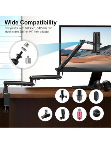 Brazo de Micrófono Aokeo AK-55i Ajustable para Escritorio