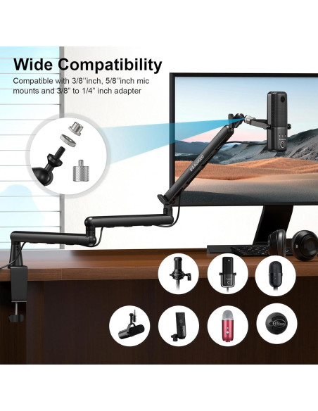 Brazo de Micrófono Aokeo AK-55i Ajustable para Escritorio