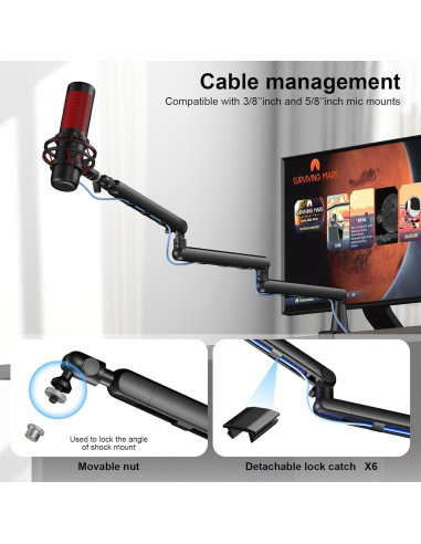 Brazo de Micrófono Aokeo AK-55i Ajustable para Escritorio