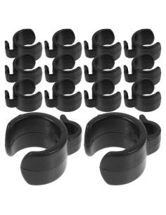 Soporte de Micrófono Toyvian 20 Pcs Clips de Cable Negro