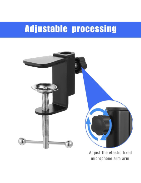 Abrazadera de Escritorio Metalica Soporte Micrófono Ajustable