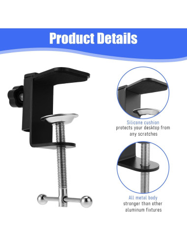 Abrazadera de Escritorio Metalica Soporte Micrófono Ajustable