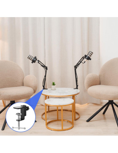 Abrazadera de Escritorio Metalica Soporte Micrófono Ajustable