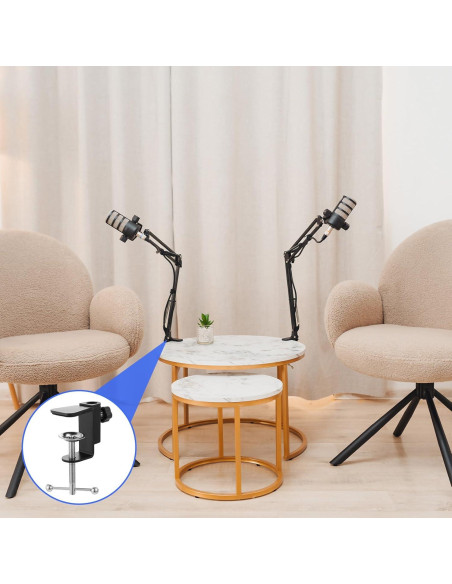 Abrazadera de Escritorio Metalica Soporte Micrófono Ajustable