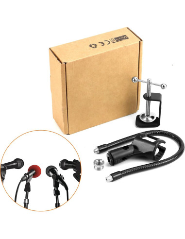 Soporte de Micrófono QWORK Cuello de Cisne 33 cm Ajustable 360