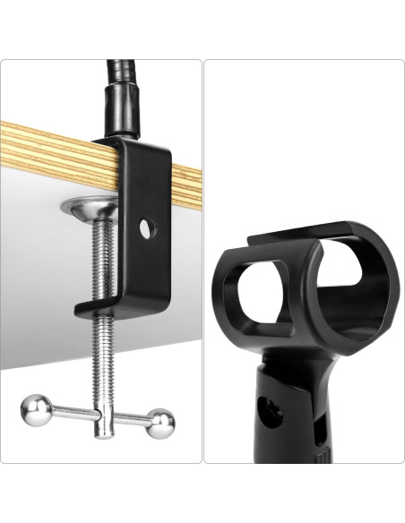 Soporte de Micrófono QWORK Cuello de Cisne 33 cm Ajustable 360