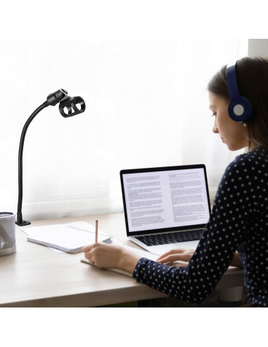 Soporte de Micrófono QWORK Cuello de Cisne 33 cm Ajustable 360