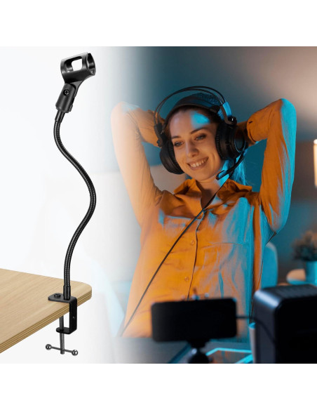 Soporte de Micrófono QWORK Cuello de Cisne 33 cm Ajustable 360