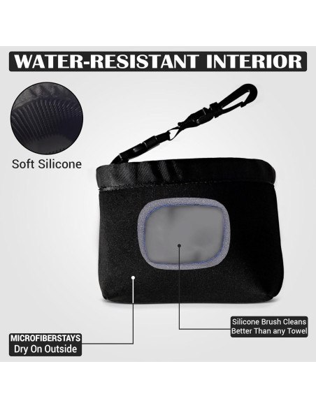 Bolsa de Lavado de Palos de Golf Prime Collectibles Birdie Negra - Silicona Duradera con Cepillo Retráctil