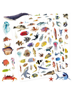 Pegatinas de Animales Marinos Genérico 820 Piezas Océano