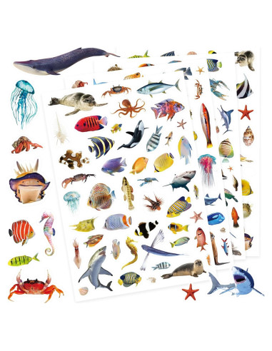 Pegatinas de Animales Marinos Genérico 820 Piezas Océano