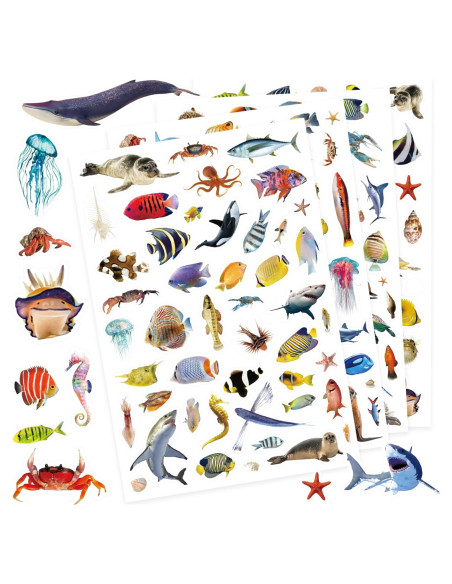 Pegatinas de Animales Marinos Genérico 820 Piezas Océano