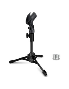 Soporte de Micrófono Plegable en Trípode Ajustable Negro