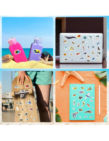 Pegatinas de Animales Marinos Genérico 820 Piezas Océano