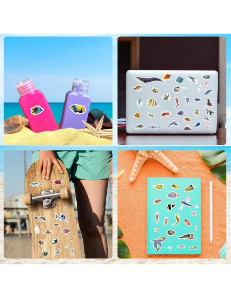 Pegatinas de Animales Marinos Genérico 820 Piezas Océano