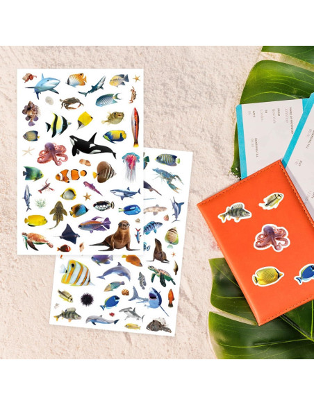 Pegatinas de Animales Marinos Genérico 820 Piezas Océano