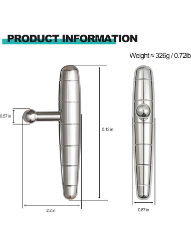 Herramienta de Masaje T-Bar Acero Inoxidable XQDUPDA 15.5cm