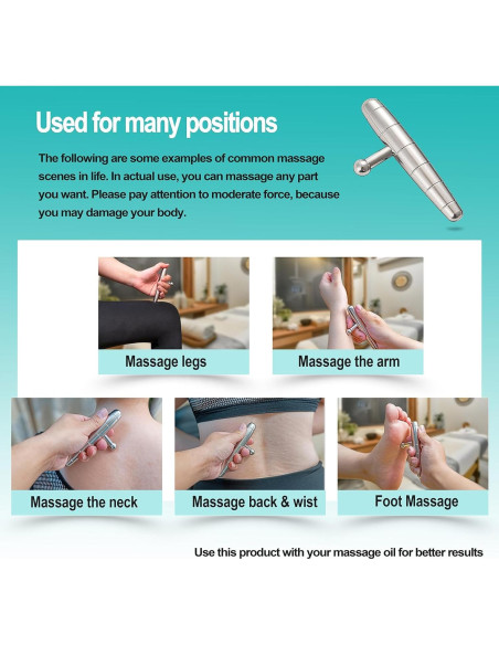 Herramienta de Masaje T-Bar Acero Inoxidable XQDUPDA 15.5cm