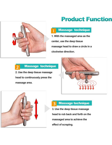 Herramienta de Masaje T-Bar Acero Inoxidable XQDUPDA 15.5cm