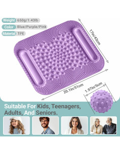 Alfombrilla de Masaje para Pies GEENOA 51x43 cm Púrpura 2