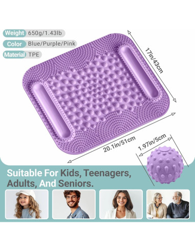 Alfombrilla de Masaje para Pies GEENOA 51x43 cm Púrpura