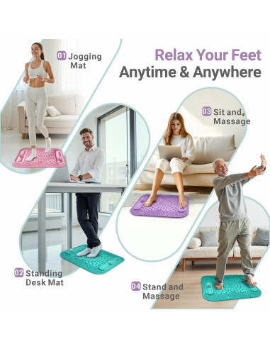 Alfombrilla de Masaje para Pies GEENOA 51x43 cm Púrpura