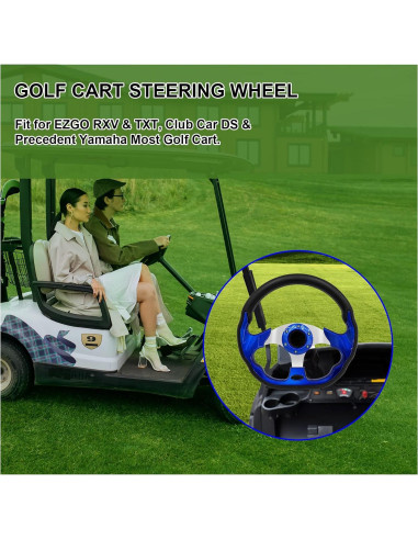 Volante de Carrito de Golf Genérico Azul Universal 35.56 cm