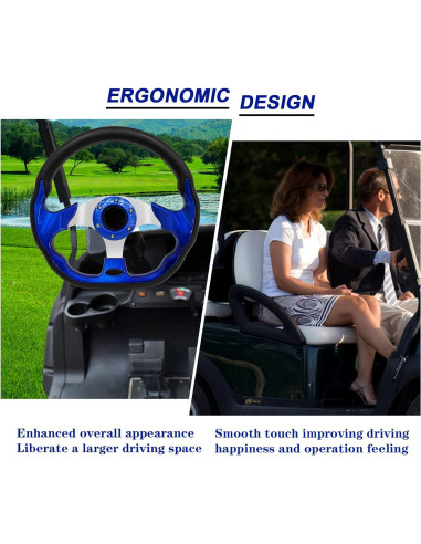 Volante de Carrito de Golf Genérico Azul Universal 35.56 cm