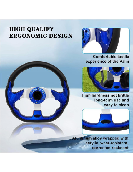 Volante de Carrito de Golf Genérico Azul Universal 35.56 cm