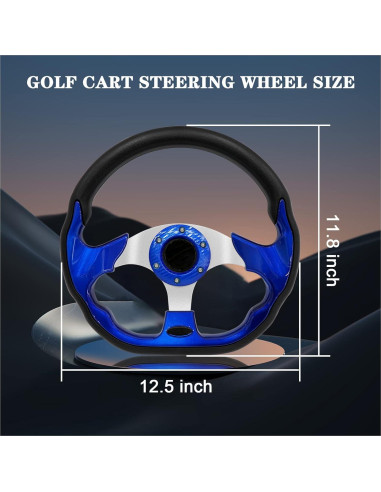Volante de Carrito de Golf Genérico Azul Universal 35.56 cm