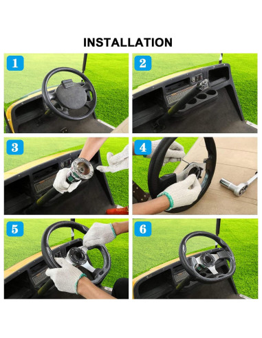 Volante de Carrito de Golf Genérico Azul Universal 35.56 cm