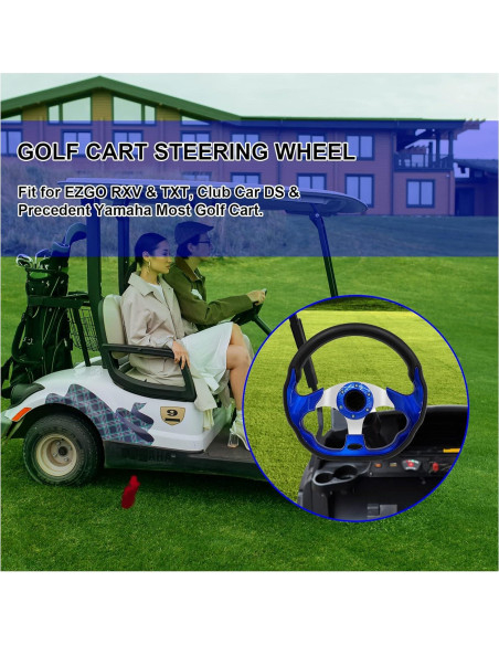 Volante de Carrito de Golf Genérico Azul Universal 35.56 cm