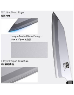 Juego de Cuchillos de Cocina SHAN ZU 3 Piezas Acero Japonés 2