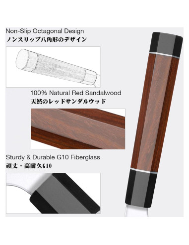 Juego de Cuchillos de Cocina SHAN ZU 3 Piezas Acero Japonés