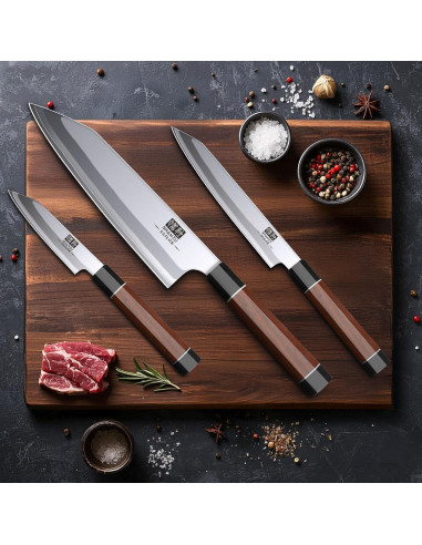 Juego de Cuchillos de Cocina SHAN ZU 3 Piezas Acero Japonés