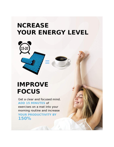 Juego de Almohada y Alfombra de Acupresión SoulShell 17.78cm