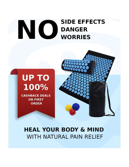 Juego de Almohada y Alfombra de Acupresión SoulShell 17.78cm