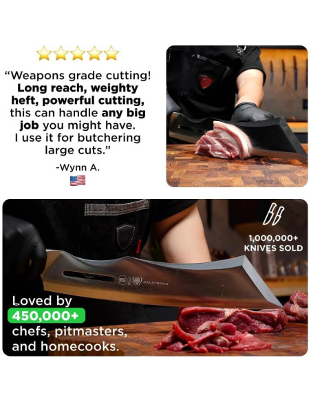 Cuchillo Cleaver Dalstrong 14" Aniquilador Acero Alto Carbono