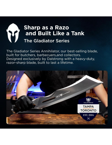 Cuchillo Cleaver Dalstrong 14" Aniquilador Acero Alto Carbono