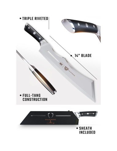 Cuchillo Cleaver Dalstrong 14" Aniquilador Acero Alto Carbono