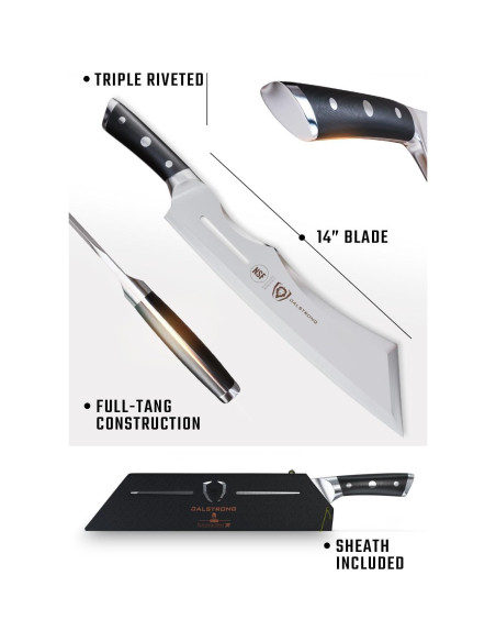 Cuchillo Cleaver Dalstrong 14" Aniquilador Acero Alto Carbono