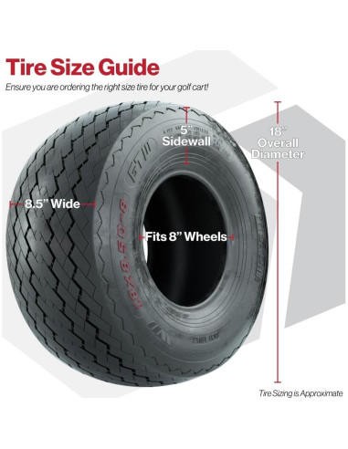 Neumático GTW 18x8.5-8 Sawtooth para Carrito de Golf