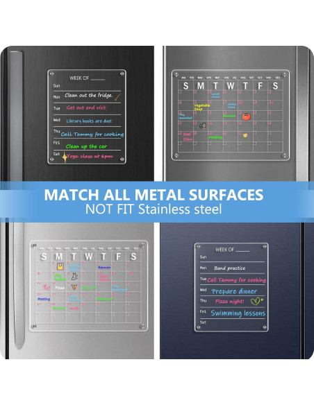 Calendario Acrílico Magnético WALGLASS 30x40 cm con 6 Marcadores