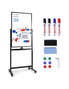 Pizarra Blanca Móvil FLEDEX 101.6x61 cm Doble Cara con Ruedas